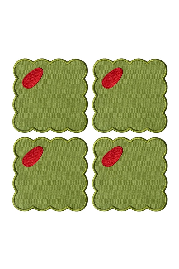 Octaevo set de suporturi cu bumbac 14 x 14 cm verde OCCOOL.25