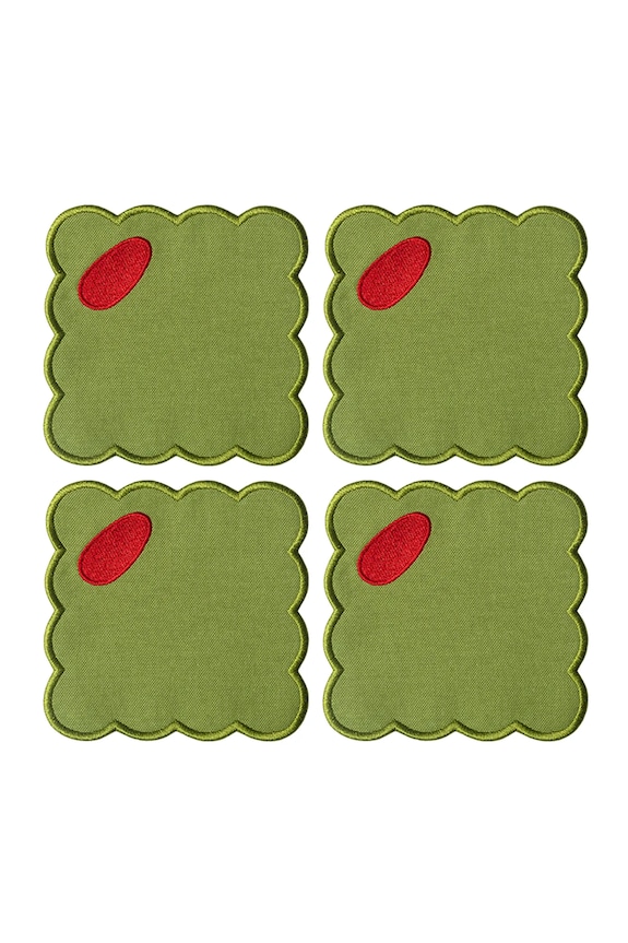 Octaevo set de suporturi cu bumbac 14 x 14 cm verde OCCOOL.25