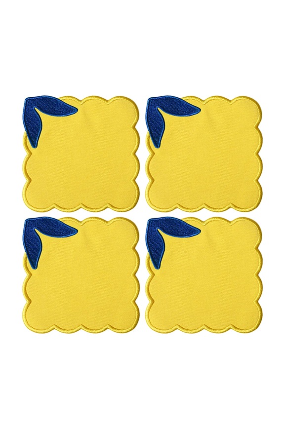 Octaevo set de suporturi cu bumbac 14 x 14 cm galben OCCOLE.25