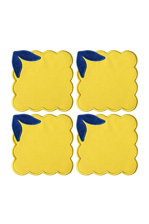 Octaevo set de suporturi cu bumbac 14 x 14 cm galben OCCOLE.25