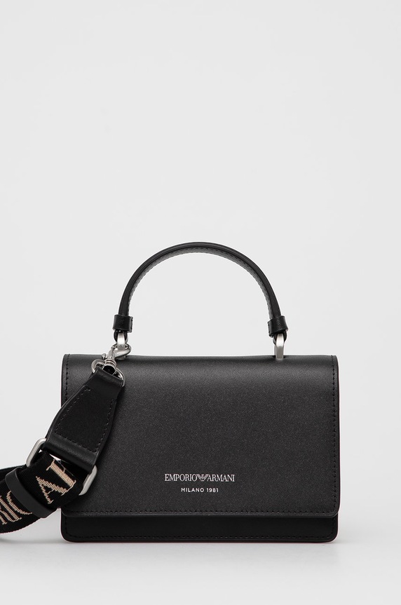Emporio Armani Poșetă de piele uni negru Y3B157.Y263U.NOS