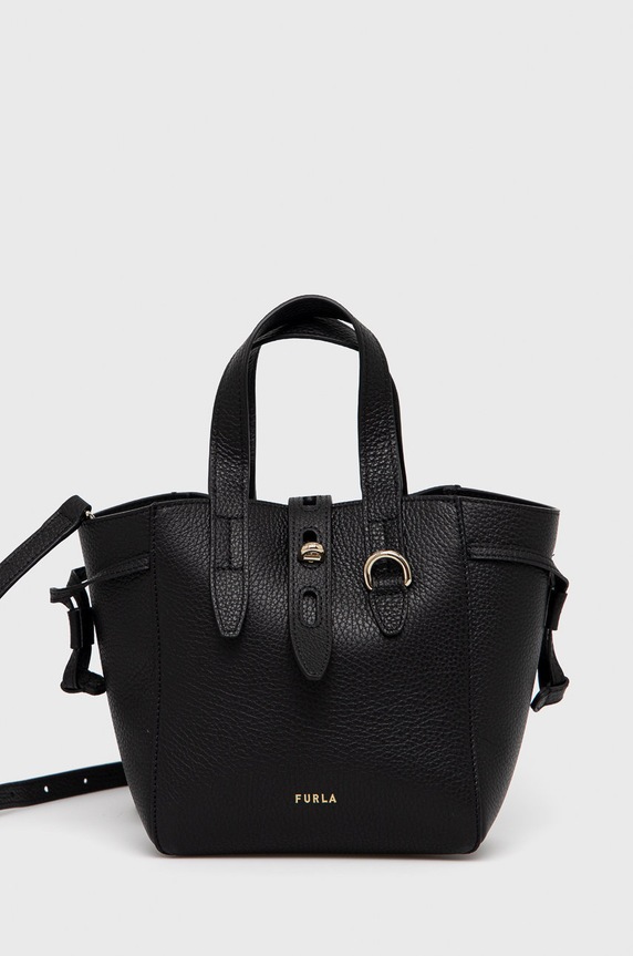 Kožená kabelka Furla přírodní kůže černá BASRFUA.HSF000.O6000.