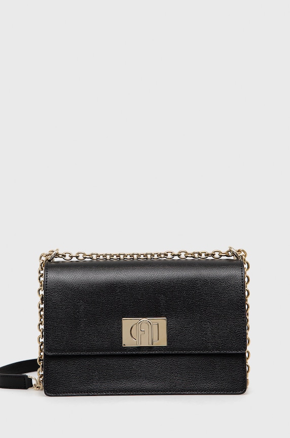 Furla torebka skórzana skóra licowa czarny BAFIACO.ARE000.O6000.