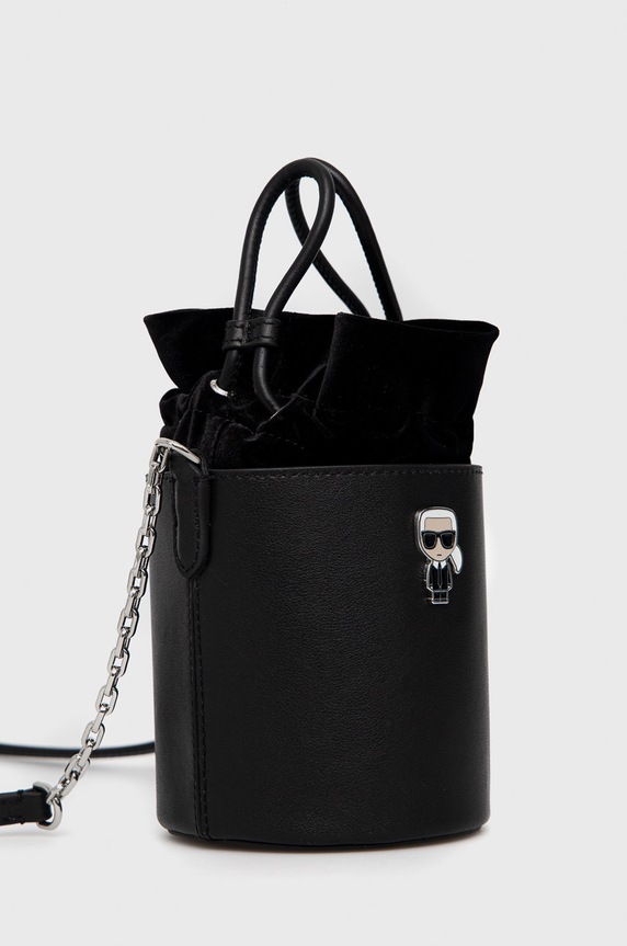Karl Lagerfeld torebka skórzana 225W3009 czarny AA00