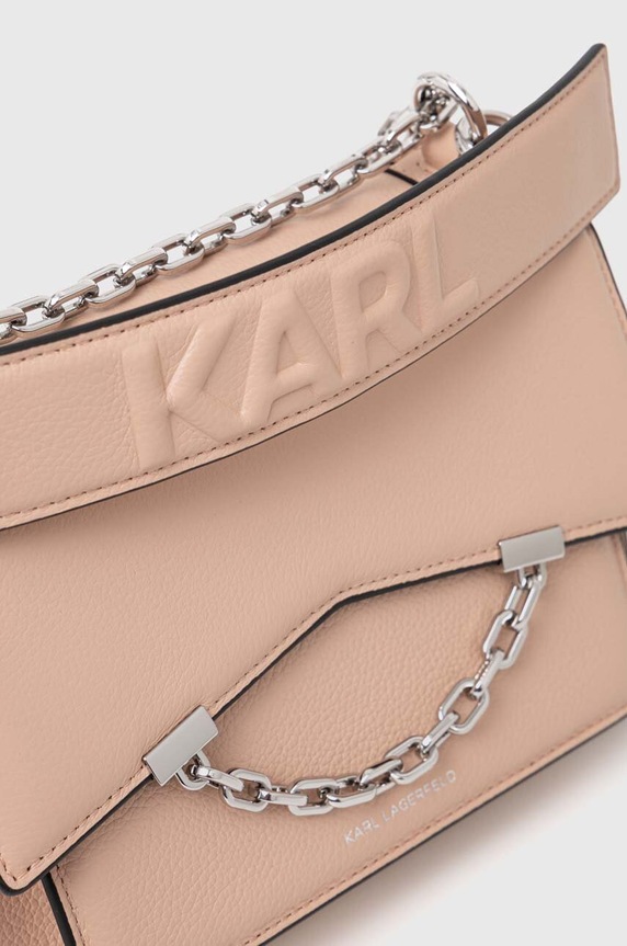 Akcesoria Karl Lagerfeld torebka skórzana 225W3081 różowy
