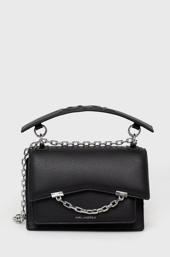 Karl Lagerfeld torebka skórzana 225W3081 skóra licowa czarny 225W3081