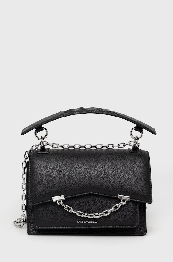 Karl Lagerfeld torebka skórzana 225W3081 skóra licowa czarny 225W3081
