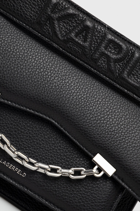 Karl Lagerfeld torebka skórzana 225W3081 czarny 225W3081