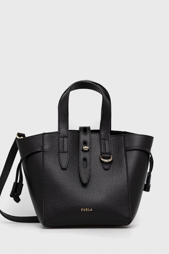 Furla torebka skórzana skóra licowa czarny BASRFUA.HSF000O6000.