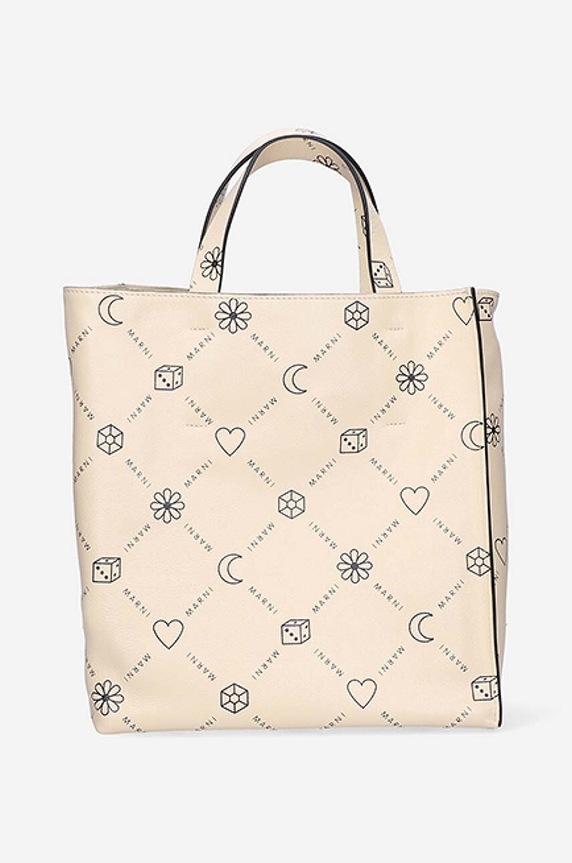 Doplňky Kožená kabelka Marni SHMP0018U4.P4599.00W12 béžová