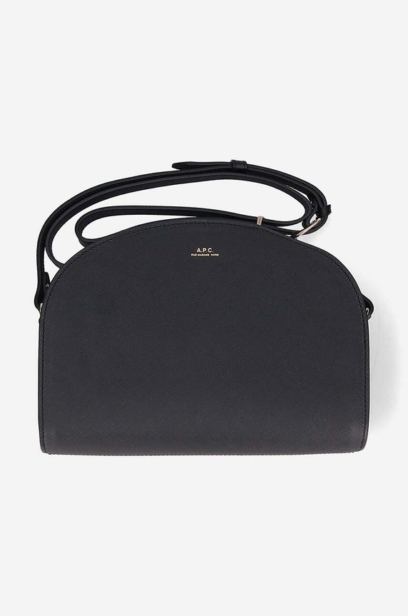 A.P.C. leather handbag Sac Demi-lune non-detachable strap black PXBJQ.F61048