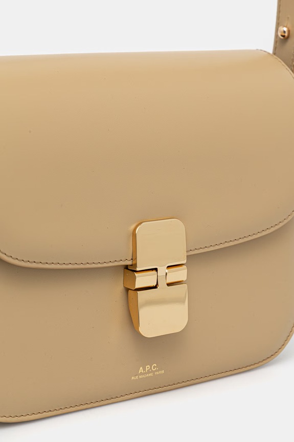 A.P.C. torebka skórzana Sac Grace Small beżowy PXBMW.F61413