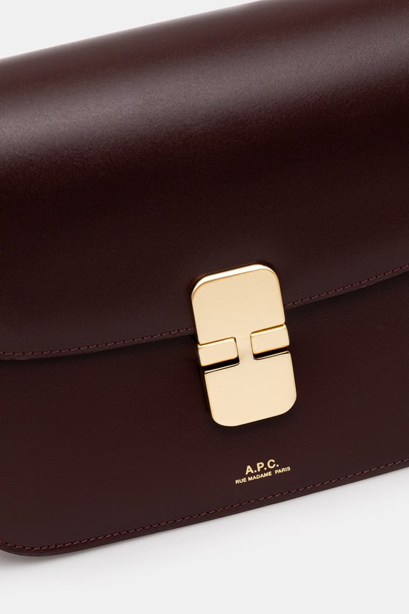 Кожена чанта A.P.C. Sac Grace Small бордо PXBMW.F61413