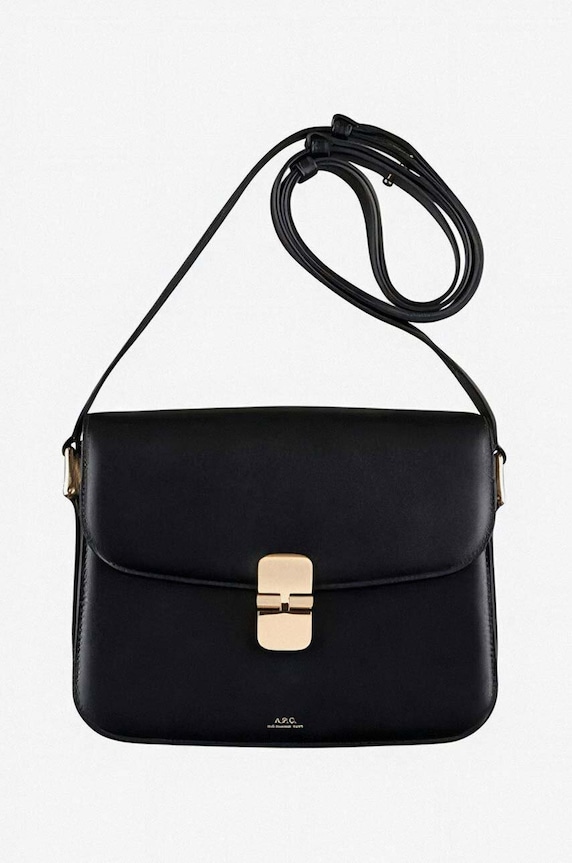 Δερμάτινη τσάντα A.P.C. Sac Grace Small λείο δέρμα μαύρο PXBMW.F61413