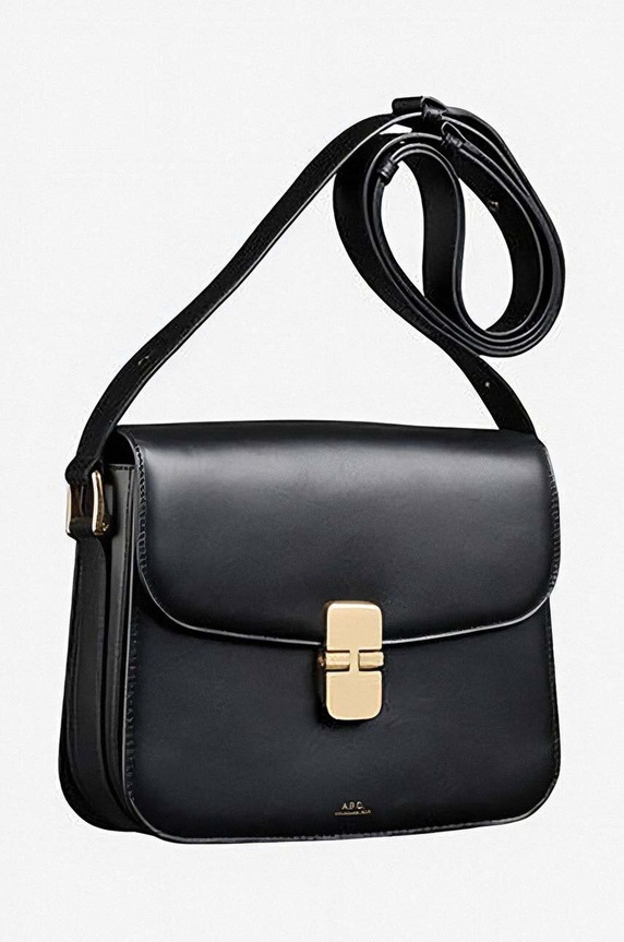 Δερμάτινη τσάντα A.P.C. Sac Grace Small μαύρο PXBMW.F61413