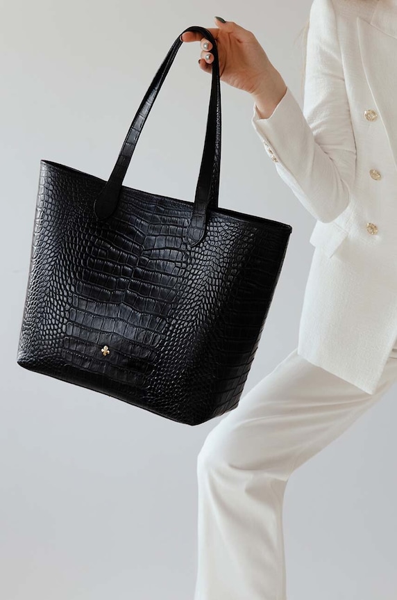Lilou shopper skórzany Coco Jane czarny SHOP/COCJAN