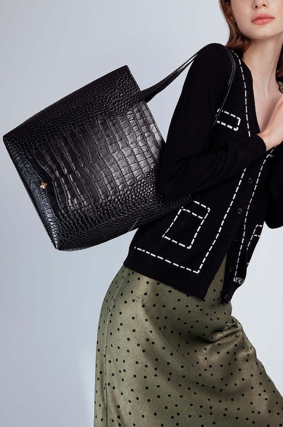 Lilou shopper skórzany Coco Jane SHOP/COCJAN czarny