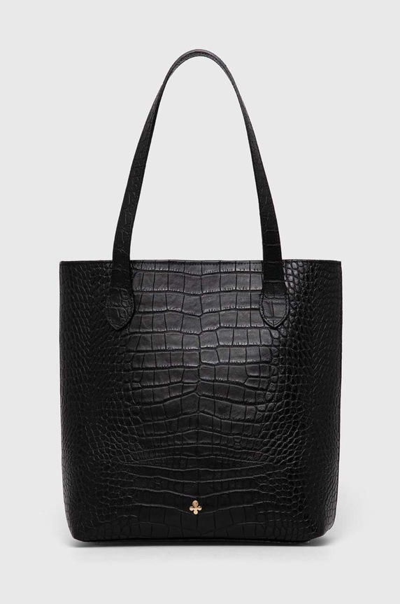 Kožená shopper taška Lilou Mini Coco Jane přírodní kůže černá SHOP/MED/COCJAN
