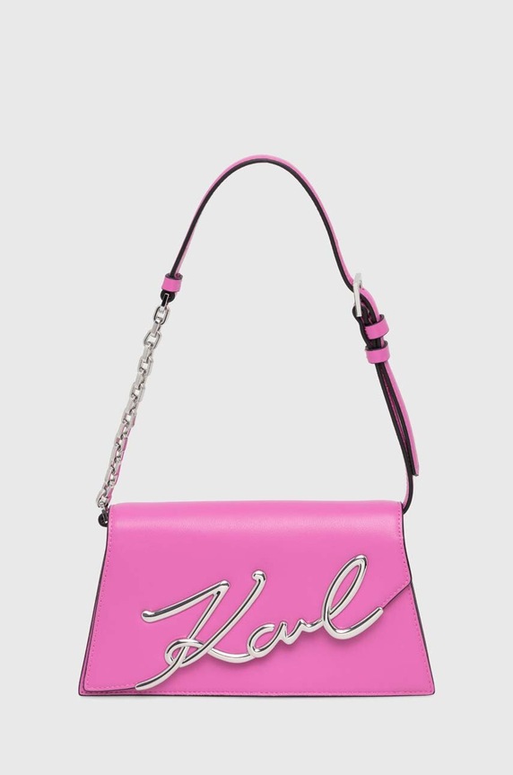 Karl Lagerfeld bőr táska nappa bőr rózsaszín 240W3005