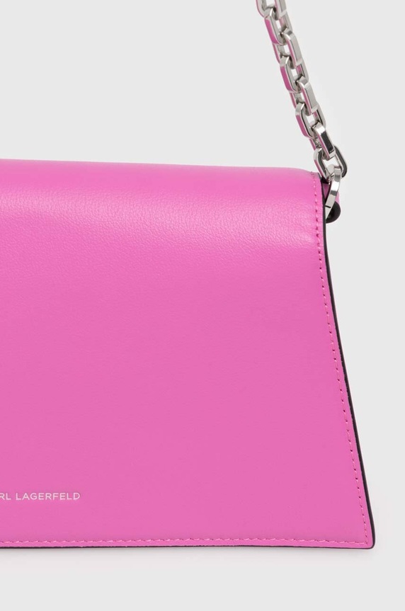 Kiegészítők Karl Lagerfeld bőr táska 240W3005 rózsaszín