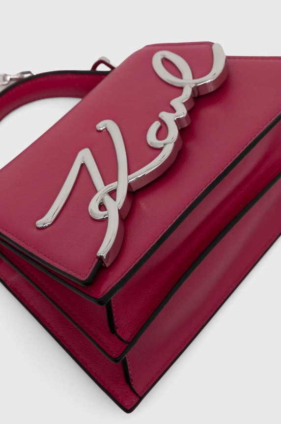 Kožená kabelka Karl Lagerfeld K/SIGNATURE 240W3004 ružová