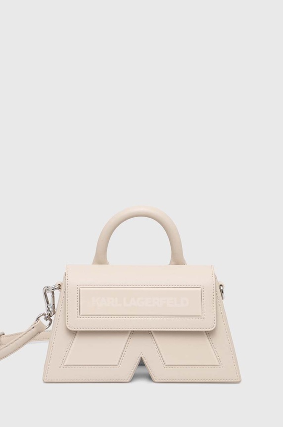 Karl Lagerfeld torebka skóra licowa beżowy 240W3190