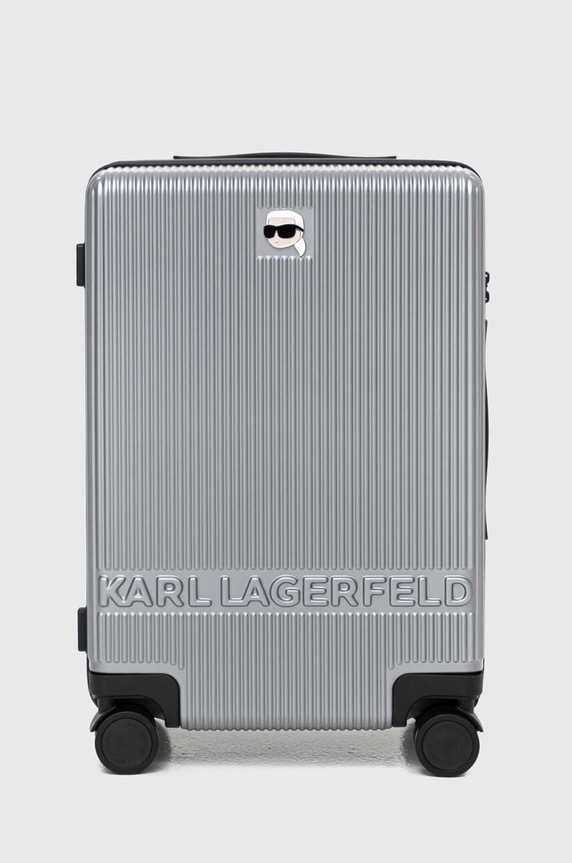 Karl Lagerfeld walizka 52x33x22 cm mieści A4 szary 240W3072