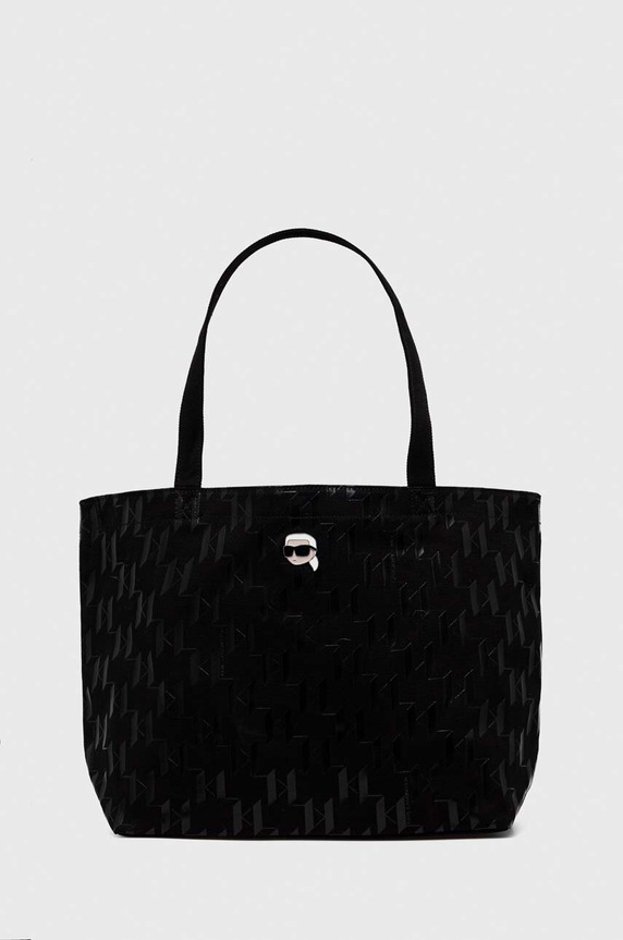 Karl Lagerfeld torebka bawełniana mieści A4 czarny 240W3893