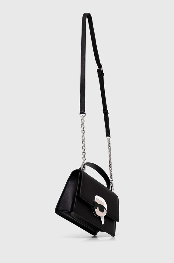 Kožená kabelka Karl Lagerfeld 240W3084 čierna AA00
