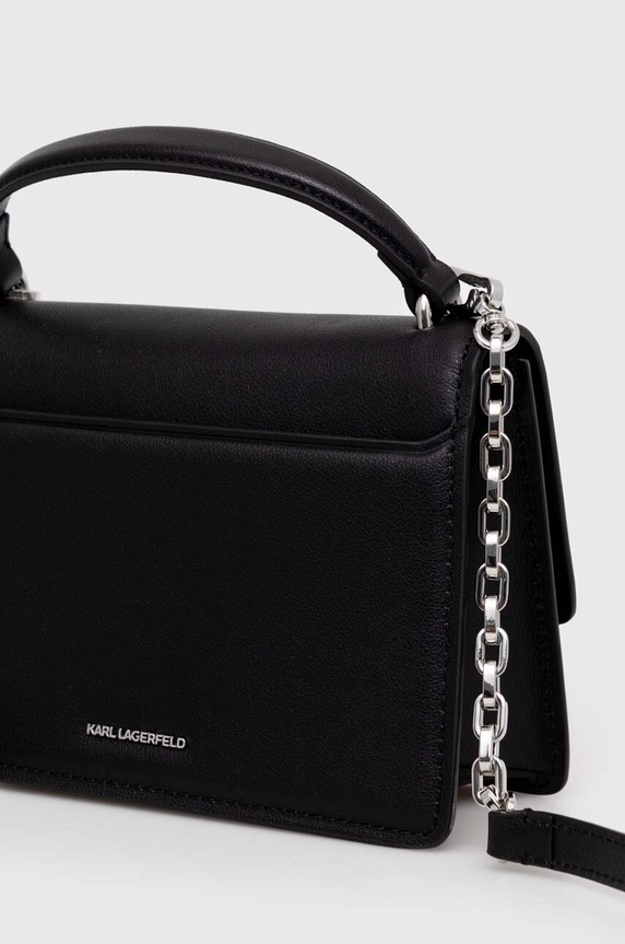 Doplnky Kožená kabelka Karl Lagerfeld 240W3084 čierna