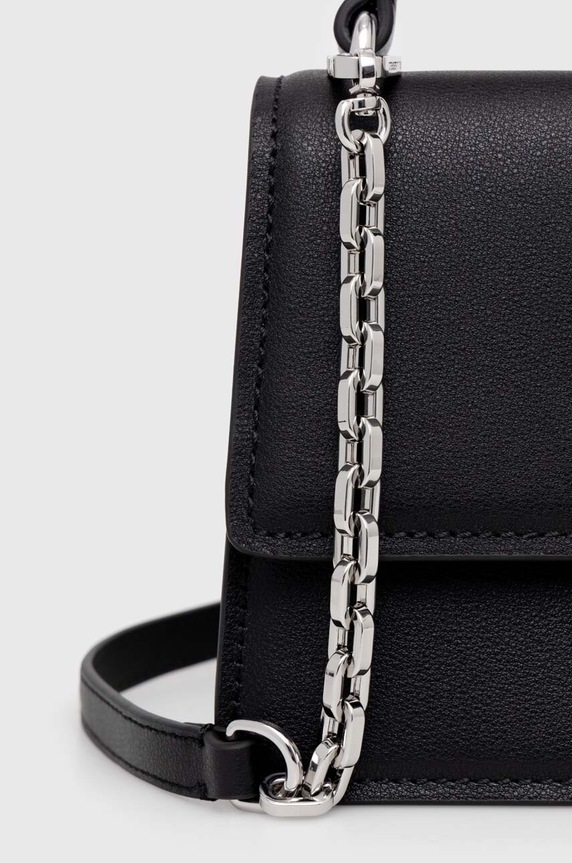 Kožená kabelka Karl Lagerfeld čierna 240W3084