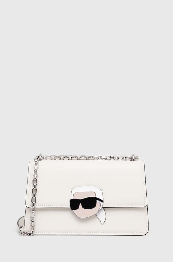 Karl Lagerfeld torebka skórzana nie mieści A4 biały 240W3083