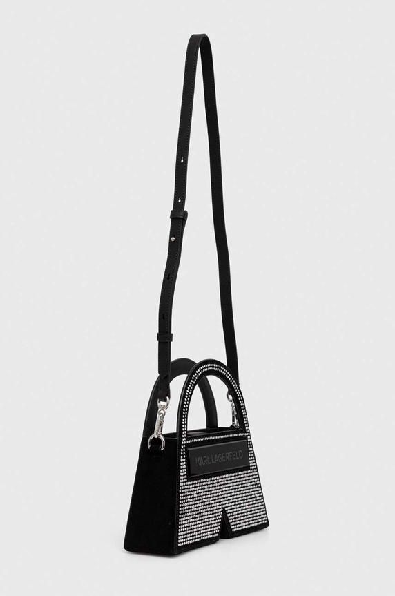 Karl Lagerfeld geanta de mana din piele intoarsa 241W3026 negru AA00