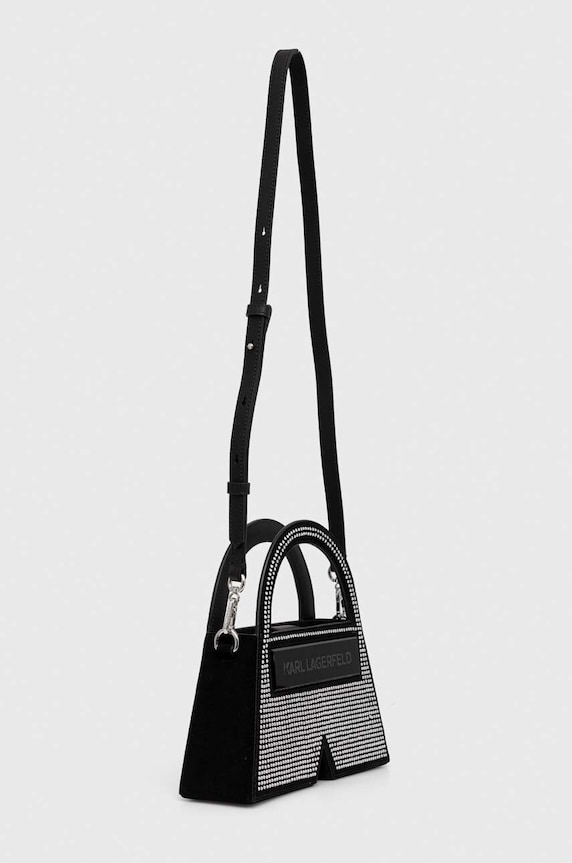 Karl Lagerfeld geanta de mana din piele intoarsa 241W3026 negru AA00