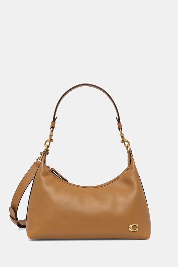 Δερμάτινη τσάντα Coach Juliet Shoulder Bag λείο δέρμα καφέ CR981