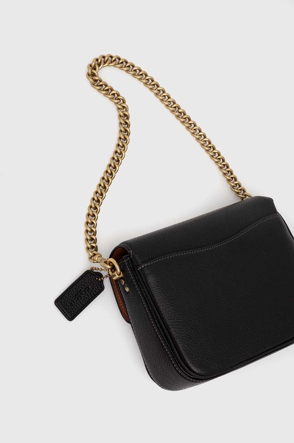 Δερμάτινη τσάντα Coach Cassie 19 μαύρο CV437