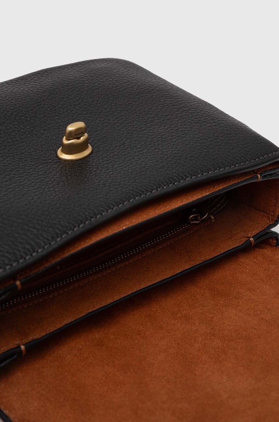 Δερμάτινη τσάντα Coach Cassie 19 CV437 μαύρο