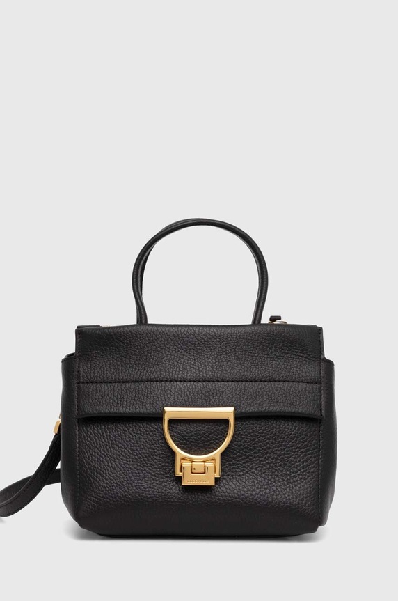 Δερμάτινη τσάντα Coccinelle ARLETTIS λείο δέρμα μαύρο E1.MD5.18.02.01