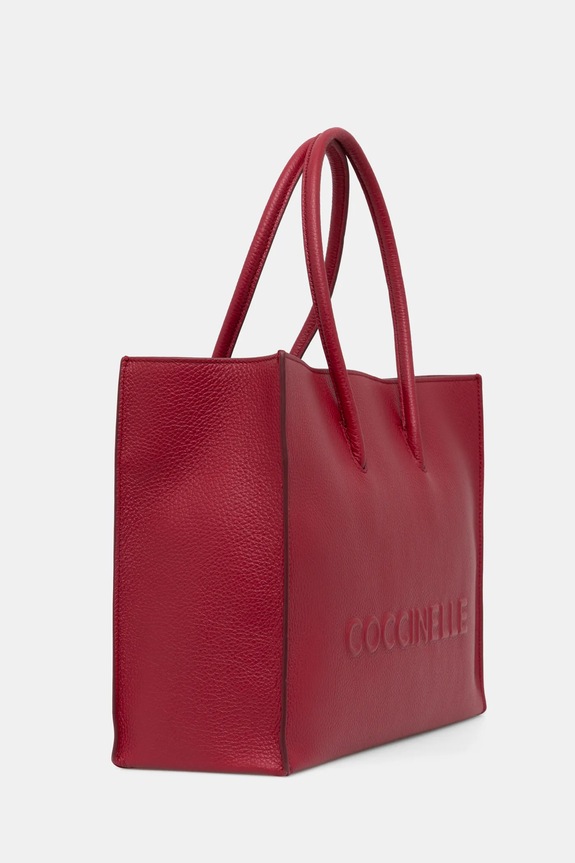 Kožená kabelka Coccinelle COCCINELLEMYRTHA MAXI LOG E1.QBB.18.02.01 burgundské AW25