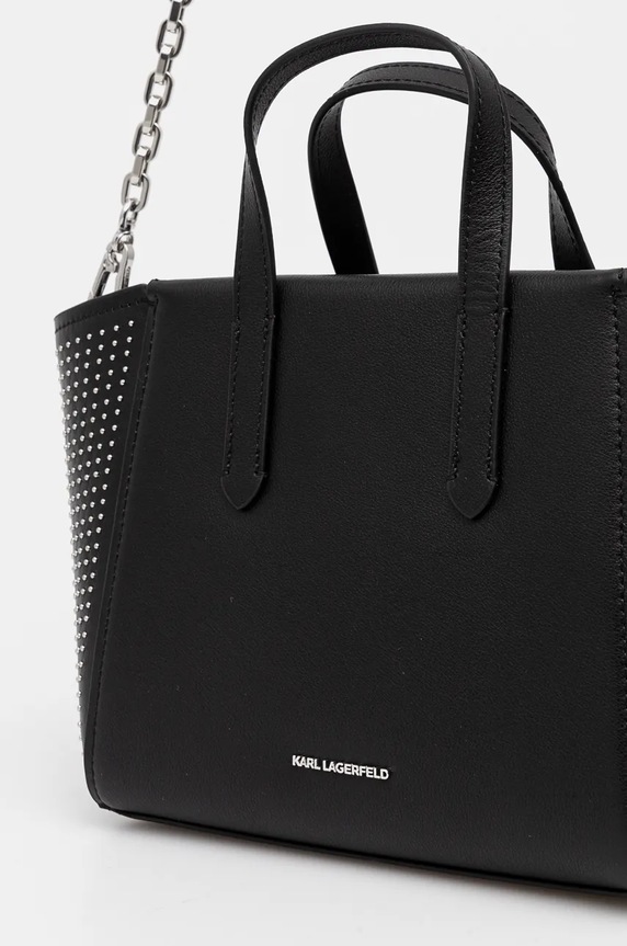 Kožená kabelka Karl Lagerfeld černá 246W3030