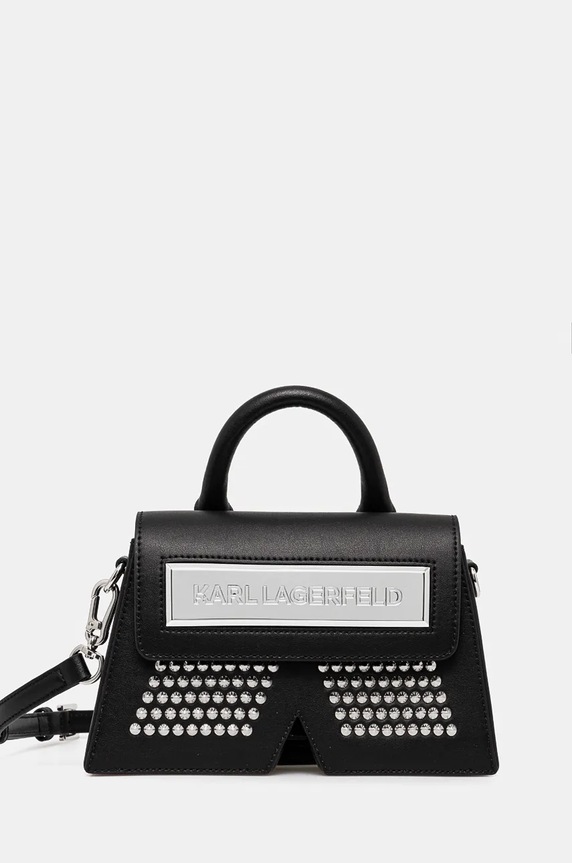 Karl Lagerfeld torebka skórzana skóra licowa czarny 246W3092