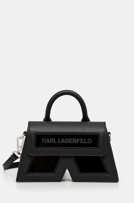 Τσάντα Karl Lagerfeld λείο δέρμα μαύρο 245W3107