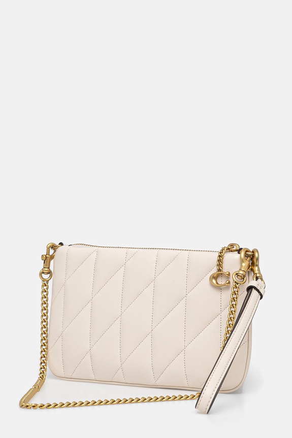 Akcesoria Coach kopertówka skórzana CW580 beżowy