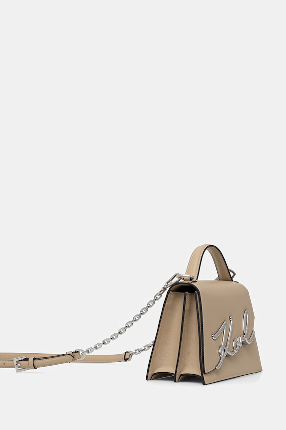 Karl Lagerfeld crossbody kabelka dámská kožená K/SIGNATURE A1W30036 béžová AA00