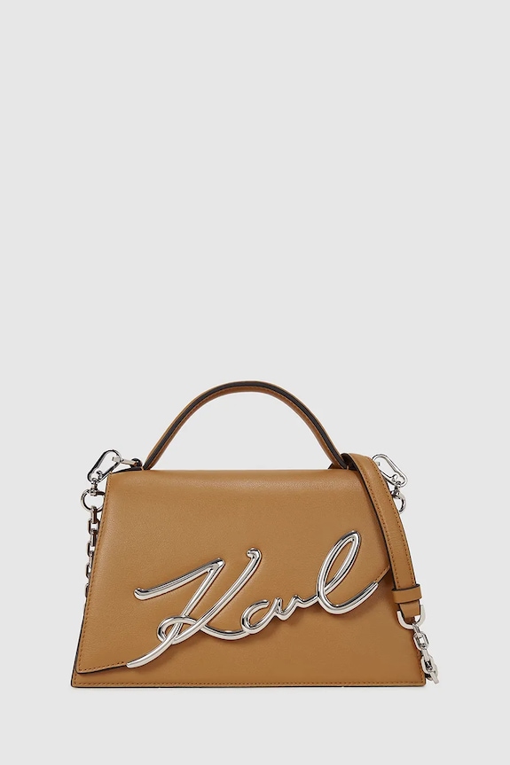 Usnjena torbica Karl Lagerfeld Ne ustreza A4 rjava A1W30036