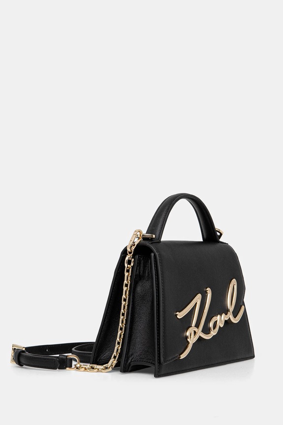 Kožená kabelka Karl Lagerfeld K/SIGNATURE A1W30036 čierna AA00