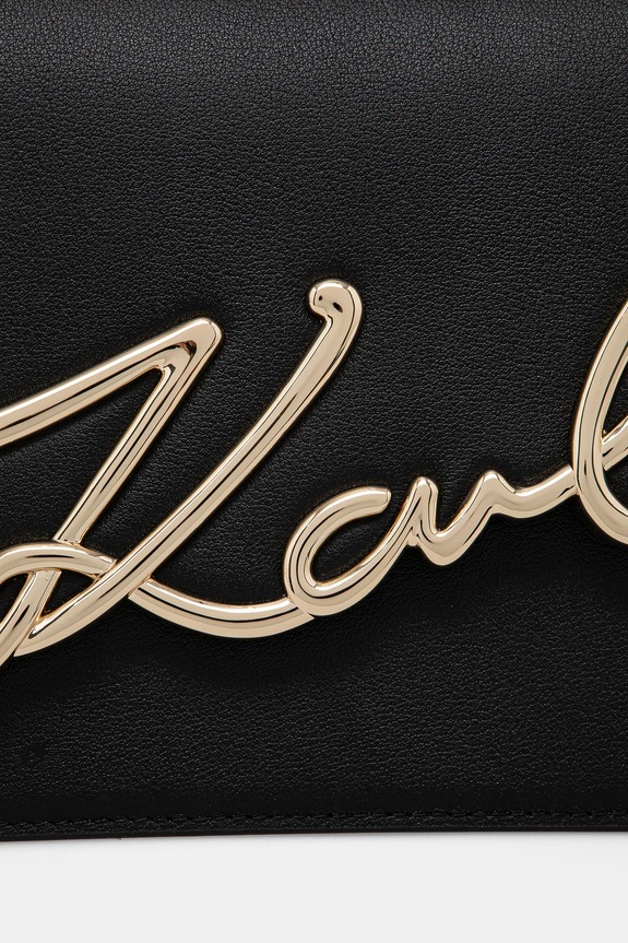 Kožená kabelka Karl Lagerfeld K/SIGNATURE čierna A1W30036