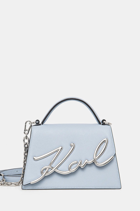 Karl Lagerfeld torebka K/SIGNATURE nie mieści A4 niebieski A1W30038