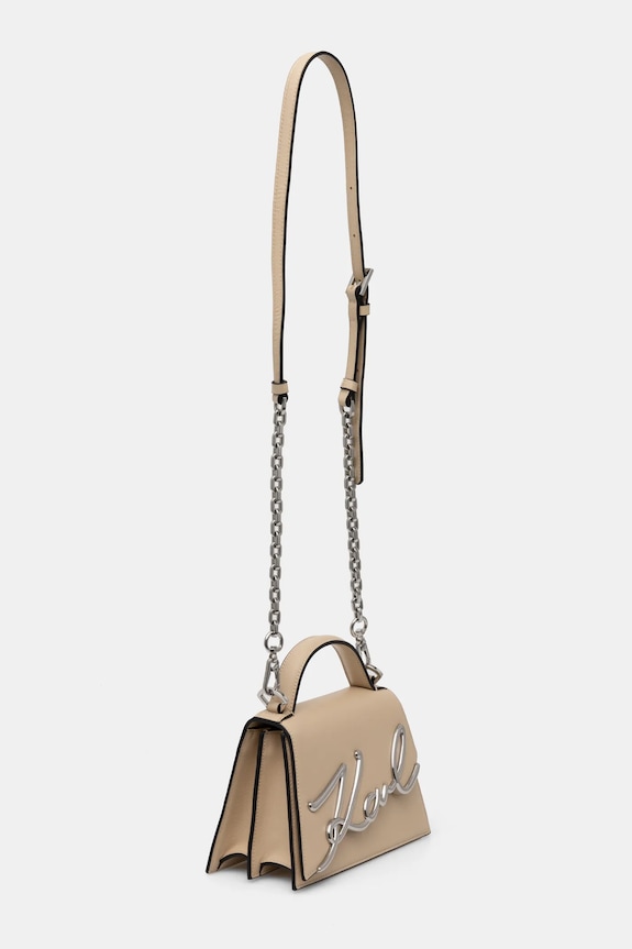 Karl Lagerfeld torebka crossbody damska skórzana K/SIGNATURE A1W30038 beżowy AA00