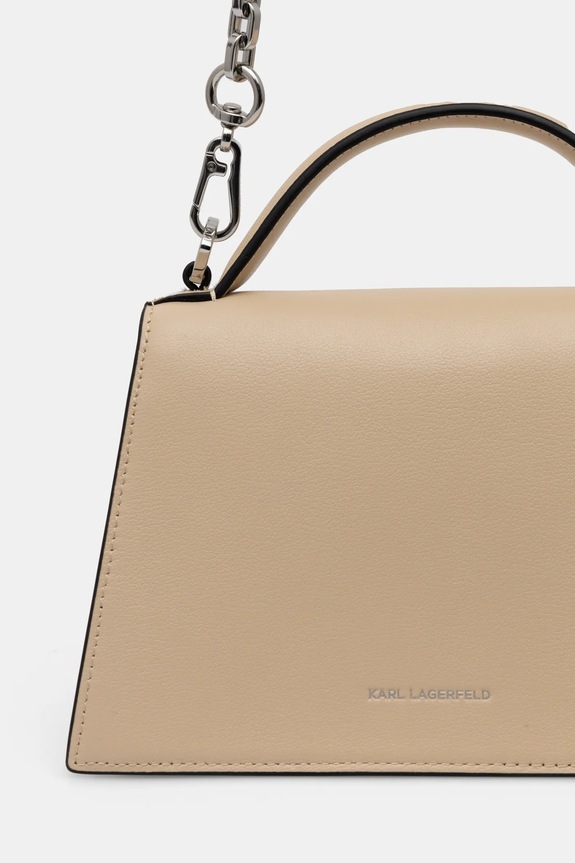 Akcesoria Karl Lagerfeld torebka crossbody damska skórzana K/SIGNATURE A1W30038 beżowy